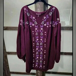 Roaman's Woman Within Ulla Popkin Shirts Tunic size 26/28 2X